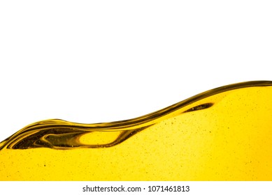 Pouring oil car motor or olive vegetable cooking and bubble isolated on white background 
