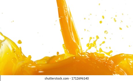 Pouring orange juice splash, isolated on white background - Powered by Shutterstock