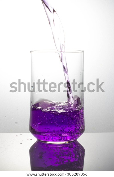 Pouring Purple Drink Splash Into Glass Stock Photo Edit Now 305289356