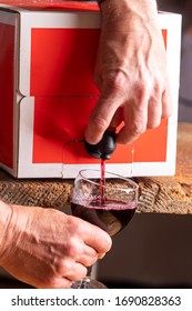 Pouring Red Wine From A Box