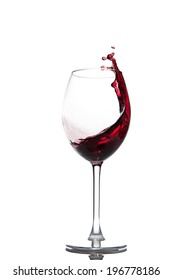 Pouring Red Wine Isolated On White