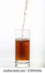 Pouring Soft Drink Isolated On White Background