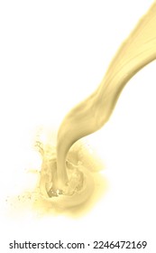 pouring vanilla flavored milk on white background - Shutterstock ID 2246472169