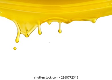 Pouring Vegetable Oil Isolated On White Background.