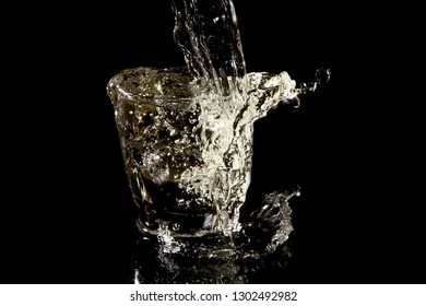 Pouring Water Into Glass Stock Photo 1302492982 