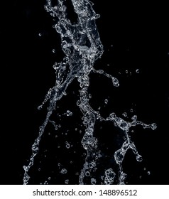 Pouring Water On A Black Background