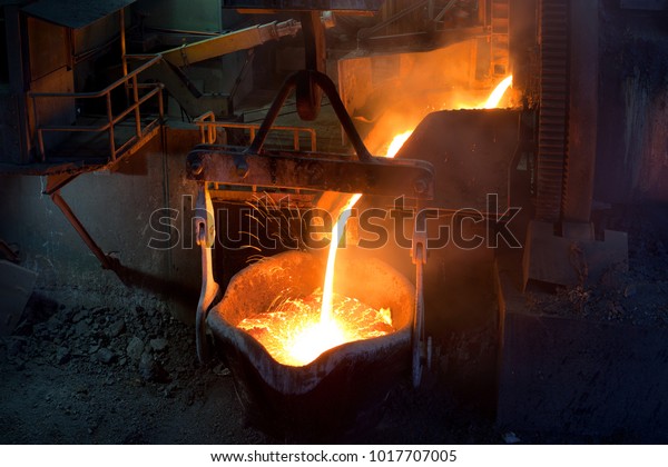 Pouting molten\
copper at a Copper Mill in\
Chile