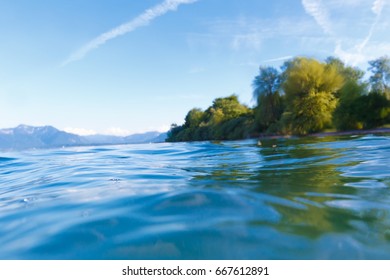 POV Blurry View When Emerge From Diving With Blurry Water