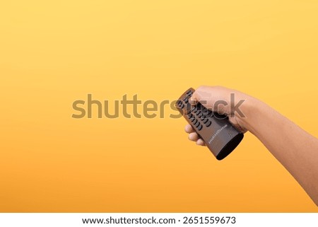 POV Hand Using Remote Control Device For Television Or Media Presented