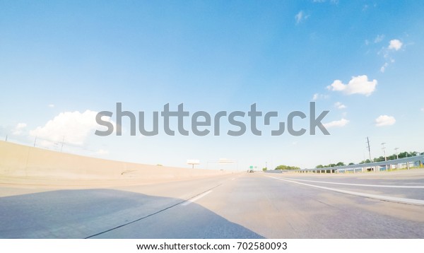 POV point of view - Driving East on Interstate\
Highway 70 in St. Louis,