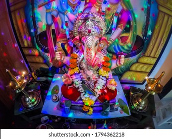 POV View Of Vibrant And Beautiful Home Ganesha Idol Clicked On GoPro 