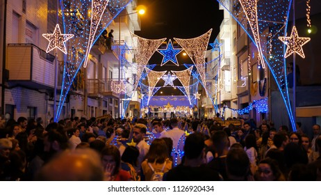 Povoa De Varzim, Portugal - June 30th 2018: Festa De Sao Pedro, Bairro Norte / St. Peter's Festival, North Neighborhood Street Party Celebration In Portugal.