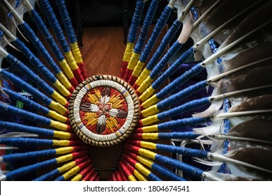 Pow wow in Canada
Communities Huron and Wendat during the annual pow wow of Wendake in Quebec.
A Pow wow is a social gathering held by native American communities to meet, dance, pray, sing, socialize - Shutterstock ID 1804674541