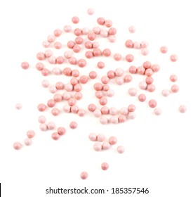 Powder balls isolated on white