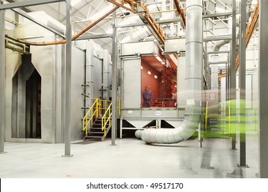 Powder Coat Paint Plant In A Factory