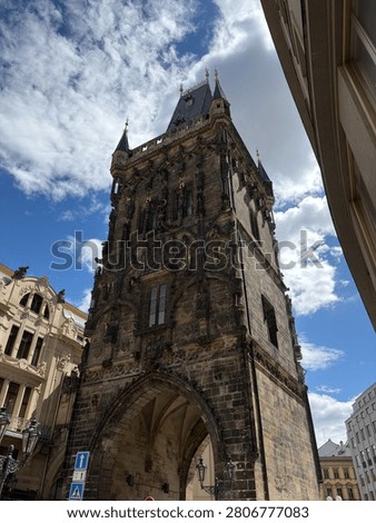 Powder Tower Gothic Gate Prague Czech Republic