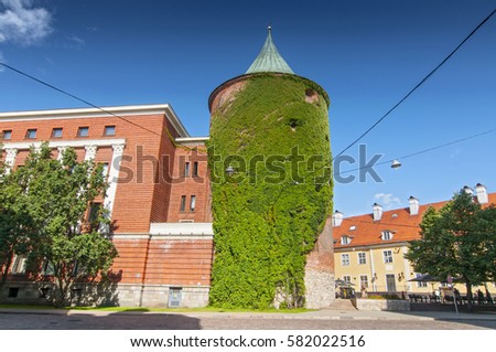 Powder Tower (Pulvertornis) in Riga, Latvia. Since 1940 included to the structure of the Latvian War Museum. 