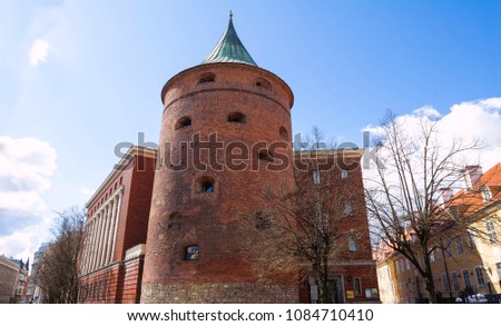 Powder Tower in Riga, Latvia. Since 1940 included to the structure of the Latvian War Museum. World Heritage Site of UNESCO