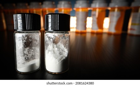 Powdered controlled substances, in individual vials.