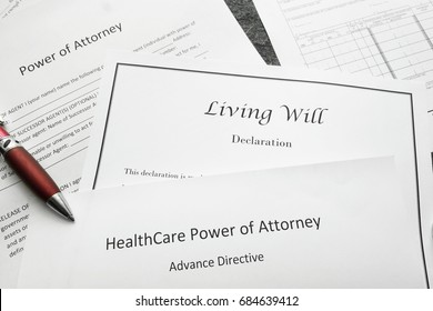 Power of Attorney, Living Will, and Healthcare Power of Attorney documents                            