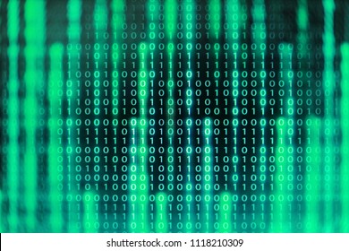 power of big data. binary code information bit on computer monitor screen display. green light text number one and zero. blur defocus blue bokeh light. technology graphic design background concepts - Powered by Shutterstock - Get 15% off with code: PIKWIZARD15