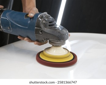Power Buffer Machine Refining Car Paint to Perfection