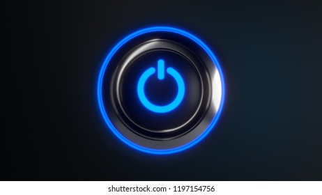 Power Button With Blue Led Lights