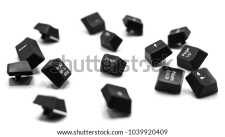 power button of keyboard isolated on white background