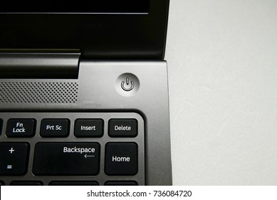 Power Button On Laptop Computer
