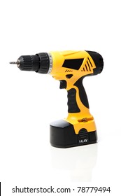 Power Drill Isolated Against White