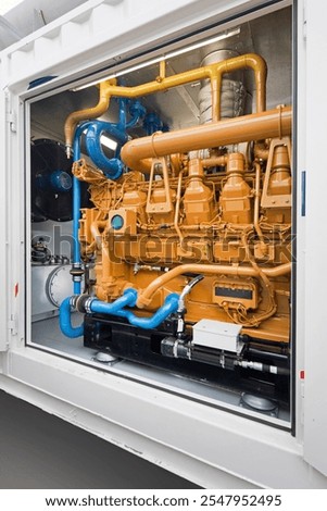 Power generator. Mobile aggregate in a container. Diesel motor.