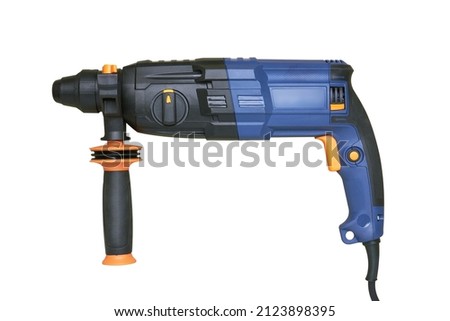 Power hammer drill - percussion perforator, isolated on white background