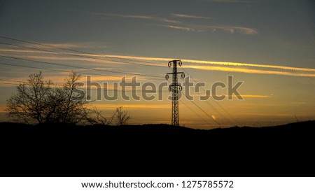 Similar – Silhouettes of the masts of a sailing ship