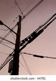 Power Lines At Dusk