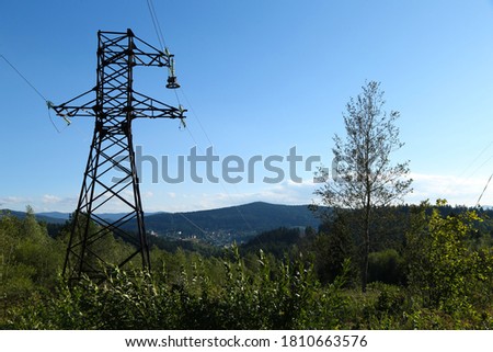 power lines in the mountains