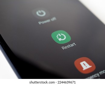 Power off and Restart buttons on a mobile phone