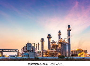 Power plant for Industrial Estate at twilight