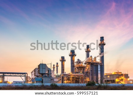 Power plant for Industrial Estate at twilight