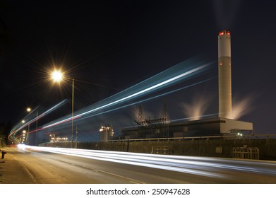 Power plant and night traffic