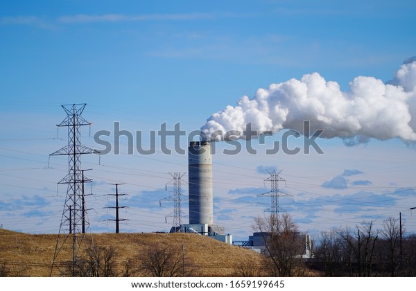 Power plant pollution from Oak Creek, Wisconsin Power\
Plant 