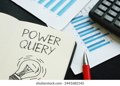 Power query is shown using a text
