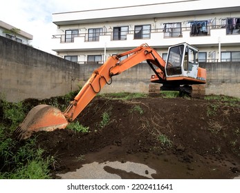 A Power Shovel Placed In The Material Storage Area