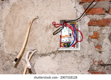 Power For The Socket At The Circuit Breaker Contacts. Resetting Tripped Breaker In Residential Electrical Power Panel Central Java, Indonesia July 10, 2021