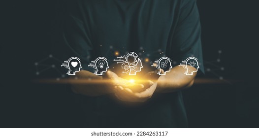 Power soft skills and responsibility HR human resources concept.leadership business working Management Creativity skill,EQ,Problem solving,persuasion,collaboration,adaptability thinking.  - Shutterstock ID 2284263117