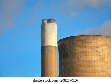 Power Station Cooling Tower And Smoke Stack