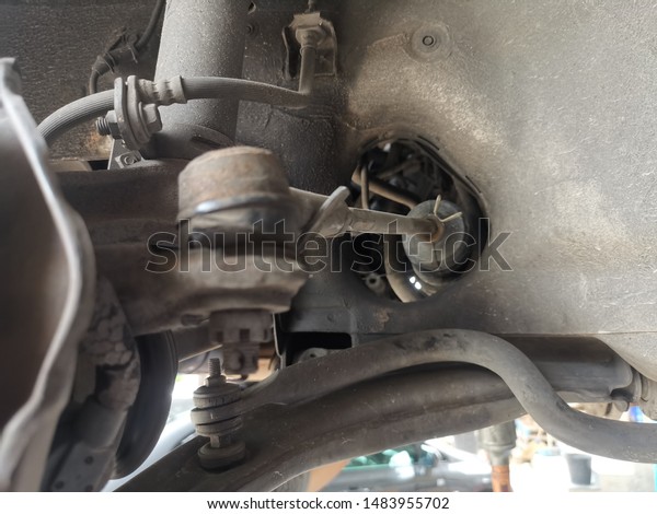Power steering\
leaks caused by old and\
rust
