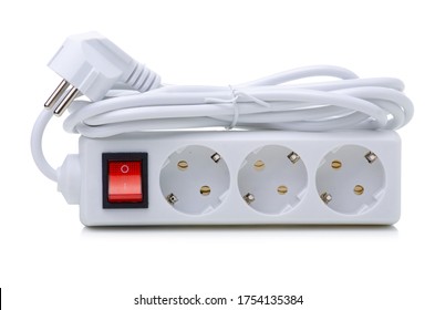 Power Strip Extension On White Background Isolation