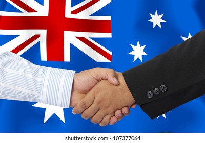 The Power Of The Success Of Holding Hands With Business A Favorable To Trust Business Partners, Relationships To Achieve Future Commercial And Investment Goals.The Business Partnership Of Australia.