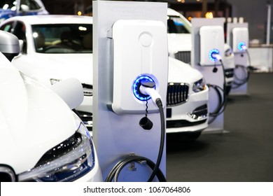 Power supply for electric car charging. Electric car charging station - Shutterstock ID 1067064806