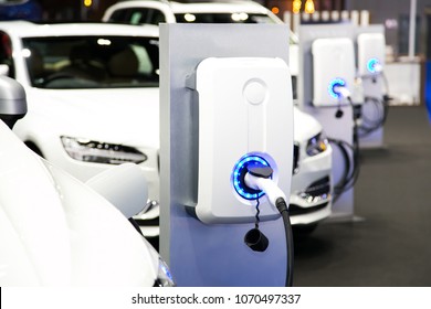 Power supply for electric car charging. Electric car charging station - Shutterstock ID 1070497337